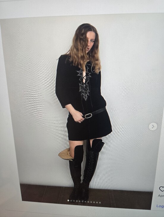 Zadig & Voltaire Dresses & Skirts - Zadig & Voltaire Dress Black Suede With Leather And Studded Trim- Size L